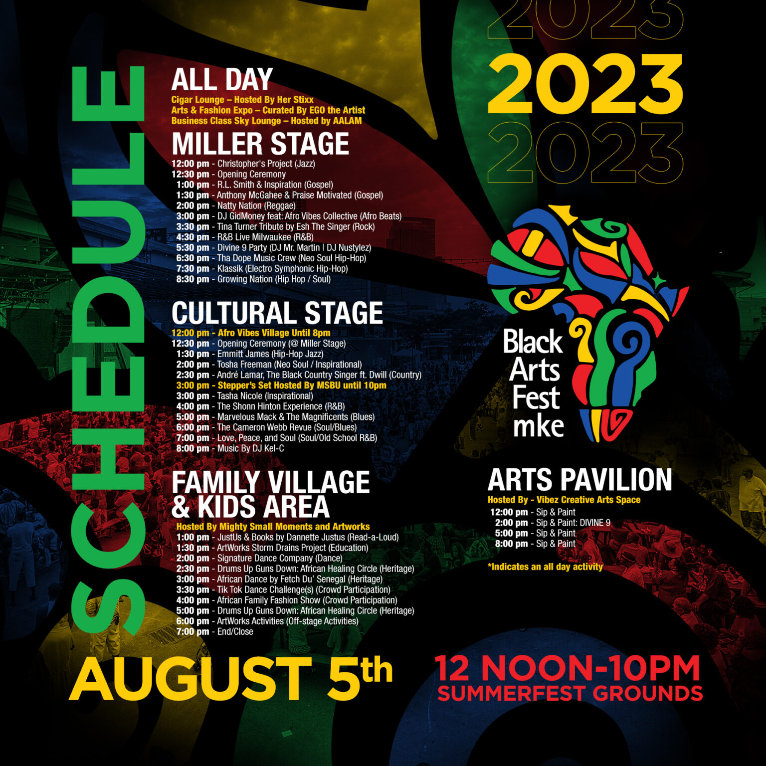 Festival Lineup Black Arts Fest MKE